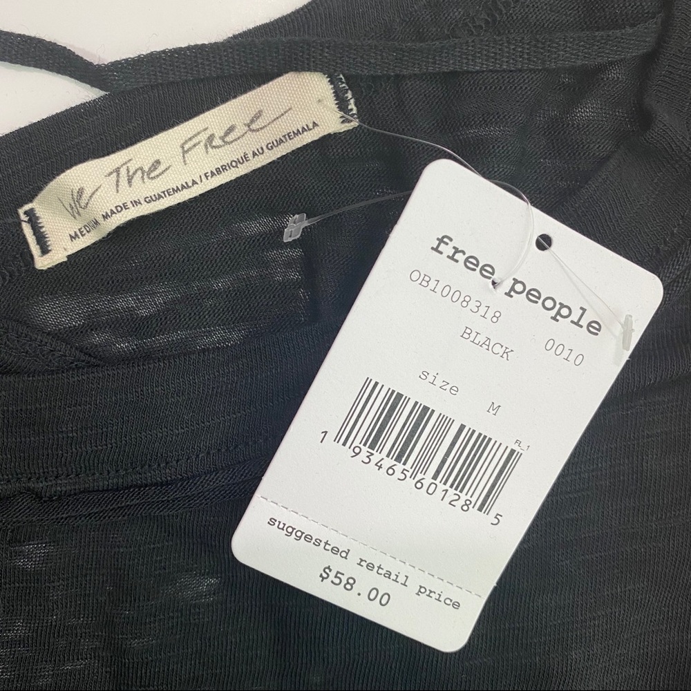 Free People Sz M Viola Open Back Tee - Picture 8 of 8